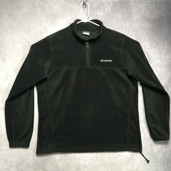 Columbia Mens 1/4 Zip Pullover Sweater Shirt size XL Black Long Sleeve Fuzzy - Picture 1 of 16
